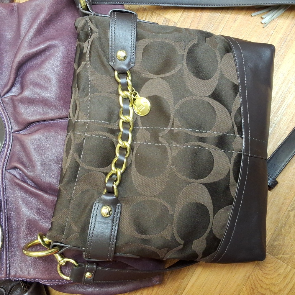 Coach Signature Crossbody Bag Brown (approx.12" wide x 11" high and 4" deep)